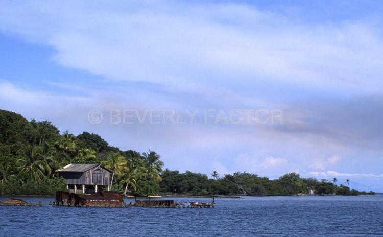 Island;Roatan;Honduras;blue water;sky;huts